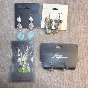 Mixed Earrings Lot 4 Pairs Tanya Creations Color Pastel Stud Dangle NWT